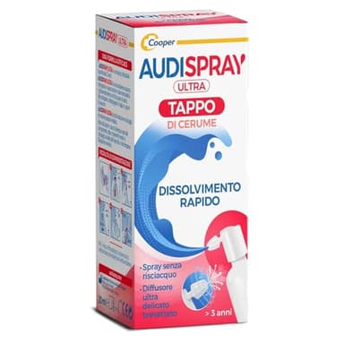 Audispray Ultra, Spray Per Dissolvere Tappi Di Cerume, Soluzione Senza Risciacquo, Per Bambini Dai 3 Anni e Adulti, Doppia Azione Con Diffusore Delicato, Flacone 20 ml