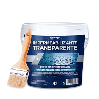 Plantawa Impermeabilizzante trasparente 5kg | Formato Gel | Sigillo idrorepellente terrazzi, legno, piastrelle doccia e muri | Guaina liquida impermeabilizzante | Vernice impermeabile trasparente