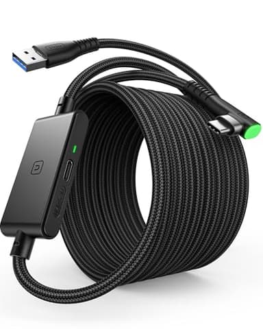INIU Cavo Link 5m, Compatibile con Meta Oculus Quest 3s Quest 3 2 1 Pro, Pico 4 Ultra, Steam Deck, VR PC di gioco, Trasferimento Dati ad Alta Velocità, USB A 3.0 a USB C Cable per VR Headset
