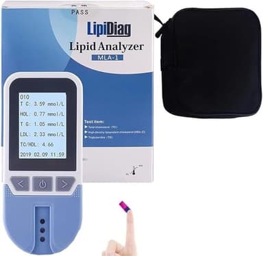 4 In 1 Tester Di Colesterolo Multifunzionale Con 25 Strisce,Misuratore Colesterolo,Misuratore Colesterolo E Trigliceridi Per La Misurazione Del Colesterolo Totale,LDL,HDL Con Borsa Trasporto