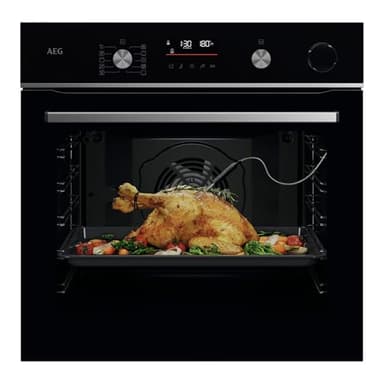 AEG Forno da Incasso a Vapore Multifunzione, OR6PB51WSB, SenseCook con SteamCrisp, Serie 6000, Capacitá 72L, 9 Programmi, Pulizia Pirolitica, Mutifunzione, Display LED