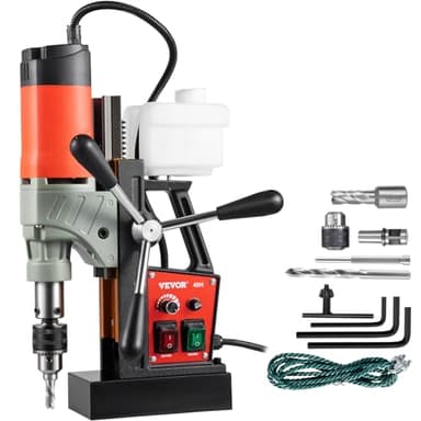 VEVOR Trapano a Colonna Elettronico 220 V, Trapano Base Magnetica con Doppia Guida a Coda di Rondine, Trapano Industriale Colonna Magnetico Macchinario per Ferrovie, Ingegneria e Elettrico Costruzioni