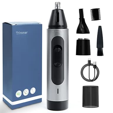 Rasoio per peli nasali Indolore, tagliacapelli per naso e orecchie, ricaricabile, con USB, impermeabile e facile da pulire, set 3 in 1 per uomini e donne