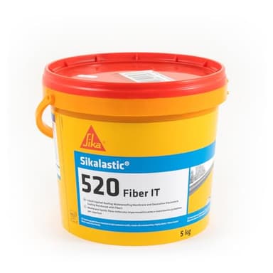 Sika - Sikalastic 520 Fiber IT, Bianco - Membrana liquida impermeabilizzante - Rivestimento decorativo elastomerico - Applicato a freddo - 5 kg