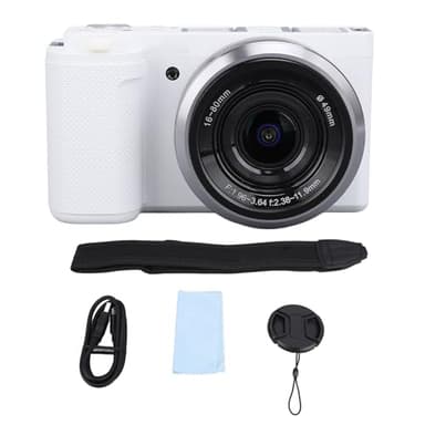 Fotocamera Mirrorless, Kit Fotocamera Vlog con Obiettivo Intercambiabile, Fotocamera Digitale 5K 64MP con Zoom Ottico 5X, Touchscreen IPS Ribaltabile da 3,2 Pollici per Creatori