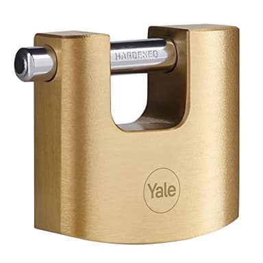 Yale Lucchetto retangolare in ottone di alta sicurezza Y114B/70/113/1, corpo 70mm, gancio in acciaio indurito, 3 chiavi