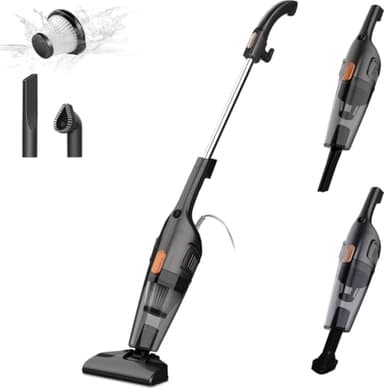 Deerma DEM-DX115C Aspirapolvere Senza Sacco 2 in 1, Ultraleggera con Filtro HEPA, 600W, Serbatoio da 1,2L, Ideale per Pavimenti Duri, Tappeti e Peli di Animali