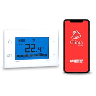 VEMER VE785700 TUO WIFI LITE - Termostato WiFi Intelligente Programmabile per Caldaia, Compatibile con Alexa e Google Home, Gestibile con App per Controllo Remoto, Alimentazione 230V