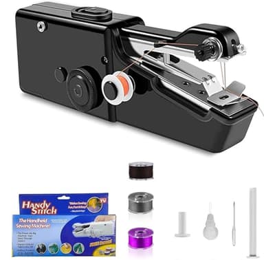 Macchina da cucire per principianti, due modalità, macchina da cucire portatile per vari tessuti, riparazione rapida dei vestiti per casa fai da te e viaggi (nero-A2)