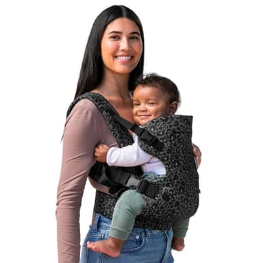 Infantino Marsupio Flip Advanced 4-in-1, Ergonomico, Convertibile, Posizione Fronte-Genitore e Fronte-Strada, Anteriore e Posteriore, per Neonati e Bambini da 3,6 a 14,5 kg, Leopardo Grigio