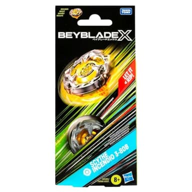 Beyblade X Scythe Incendio 3-80B Booster Pack Set, Stamina Type Top con Balance Blade, Bey Toy personalizzabile per bambini 8+, Beystadium & Launcher venduti separatamente