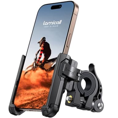 Lamicall Supporto Telefono Bicicletta - [No Blocca la Telecamera] 360° Rotazione, Porta Cellulare Moto Universale, Fissaggio e Rimozione Rapido, per iPhone 16/15/14/13/12 e 4,7-7" Smartphone