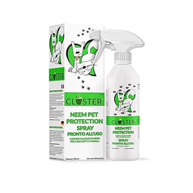 CLOSTER Neem Pet Protection 500 ML Antiparassitario Cani e Gatti - Olio di Neem Spray Pronto all’Uso - Repellente Zanzare Insetti Antipulci Contro Zecche Pulci Mosche Acari Pidocchi