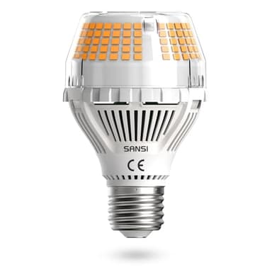 SANSI 35W Lampadina LED E27 a Risparmio Energetico, 300W Equivalenti A19 Lampada LED 5000LM 3000K Bianco Caldo, Angolo del fascio di 270° per Ufficio, Officina, Garage, Non Dimmerabile