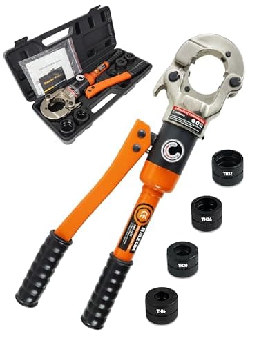 Pinza Professionale per Crimpatura Tubi - Set di 4 Mascelle TH16 TH20 TH26 TH32 Adatto per tubi multistrato, tubi in alluminio-plastica e tubi in plastica.
