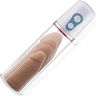 Pompa Pene Elettrica Bianca Pene Pompa Vuoto per ingrandimento pene Lunghezza Cilindro 17cm ⌀6.4cm Vacuum Device Pompa per Pene Lunghezza Totale 26cm Misurino penis pump vacuum per uomo FOPS P02-8