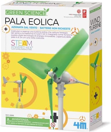 4M 00-3378 Crea una Pala Eolica Azionata dal Vento, Senza Batterie, Giocattolo Stem, Giochi Ecologici per Bambini, Kit Scientifico Educativo, +5 Anni