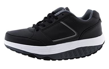 EGLEMTEK Scarpe RASSODA Glutei TM Benessere Dimagranti Sportive Fitness BASCULANTI (39, Nero Grigio Scuro New)