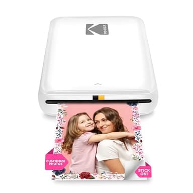 KODAK Step Stampante fotografica istantanea per smartphone - Mini portatile wireless a colori - Foto adesive Zink 2x3” - Bluetooth compatibile con iOS e Android - App di editing divertente - Bianco