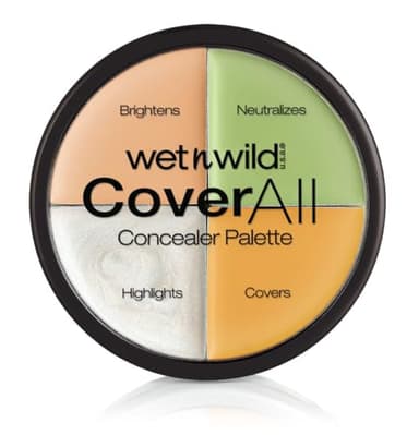Wet n Wild, CoverAll Concealer Palette, Paletta Correttore con Formula Leggera per un Finito Impeccabile, Neutralizza Rossori, Copre Imperfezioni, Illumina e Corregge le Occhiaie