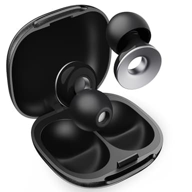 Measuki Tappi Orecchie Dormire - 47dB Soppressione Rumori, 15s Sollievo Pressione, Adatti per Dormire di Lato, Russamento e Viaggi. Riutilizzabili con 8 Punte (XS/S/M/L) + Custodia