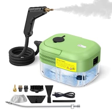 Pulitore a Vapore 2200W, Pulitore a Vapore Portatile con 8 Accessori, Riscaldamento 20 Secondi, Pulitore a Vapore Professionale Tubo Flessibile Rinforzato, per Cucina, Auto, Pavimento