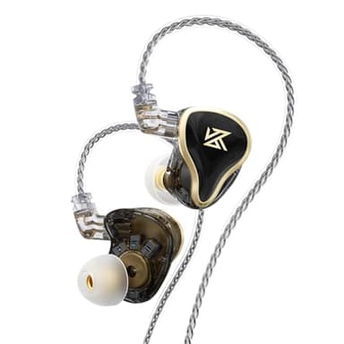 KZ ZAS In Ear Monitor, 7BA+ 1DD Hybrid Driver Cuffie IEM HiFi, Auricolari In Ear Gaming con cavo da 0,75 mm a 2 pin Rimovibile in OFC Placcato Argento per Musicisti e Audiofili