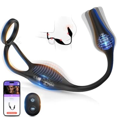 Vibratore Anale con Anello per Pene Sex Toys, Vibratore per Uomo Anal Plug Prostata Vibratore con Telecomando, Sex Toys Uomo Massaggiatore Prostatico 7 Modalità Donna Sex Toy