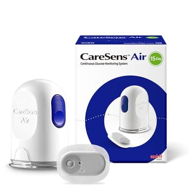 Misuratore Glicemia Senza Puntura – Caresens Air - Sensore Glicemia 15 Giorni CGM - Monitoraggio Glucosio Continuo via App – Avvisi Ipo/Iperglicemia – Senza Fastidi