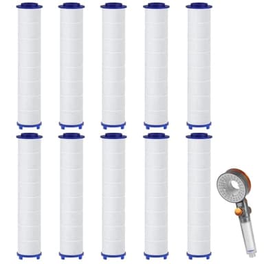 EIHI 10 Pezzi 10.5x2.4 cm filtri in cotone PP, Filtri Doccia, per soffione doccia, cartuccia sedimenti filtrati, filtro per soffione doccia