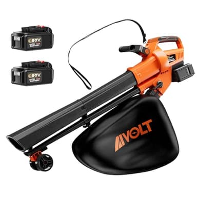 AIVOLT Aspiratore e Soffiatore di Foglie con 2 * 4.0Ah Batterias e caricabatterie, 40V, Funzione Luchino, Velocità dell'aria di 257 km/h e Alta Potenza di Aspirazione, Sacco di Raccolta da 40L