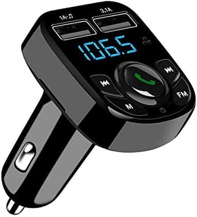 MKOIJN Trasmettitore FM Bluetooth per Auto Radio Adattatori Vivavoce Car Kit MP3 Audio Lettore Caricabatterie Auto con 2 Porte USB (5V/2.4A & 1A)