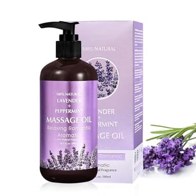 Olio da Massaggio alla Lavanda per Rilassare Muscoli Doloranti Stanchi Terapeutico, Olio per Massoterapia Ideale per Idratare la Pelle per Uomini e Donne 300ML