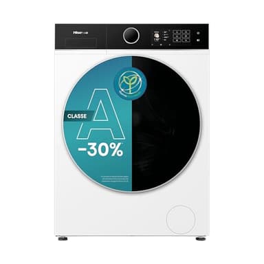 Hisense WF5I8043BWF Lavatrice slim a Carica Frontale 8 kg, Classe A-30%, 1400 rpm, 15 Programmi, Connectivity, Vapore, Refresh, Display Touch, Maxi Cestello, Programma Rapido, Alta sostenibilità