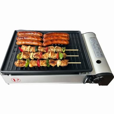 Barbecue a gas portatile Grill 1900 W accensione Piezo + recupero grasso rimovibile e lavabile Camping COOK160