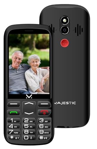 Majestic SILENO 35 BK – Senior phone display 3.5”, Dual nano SIM, wireless audio, fotocamera, tasto SOS, Base di ricarica, ingresso per schede microSD, Nero