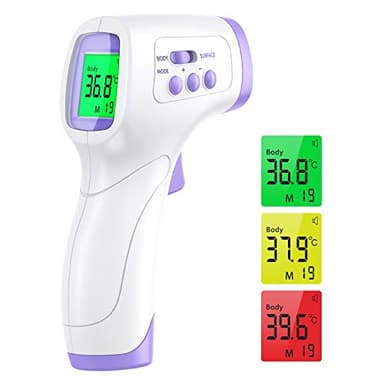 Wawech Termometro febbre infrarossi 2 in 1 Termoscanner professionale per febbre Misuratore temperatura corporea Termometro digitale Memorizza 99 letture per adulti neonati bambini