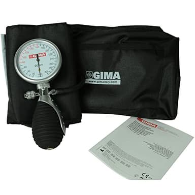 GIMA Sfigmomanometro Aneroide, Boston, Adulti, Bracciale, Nero