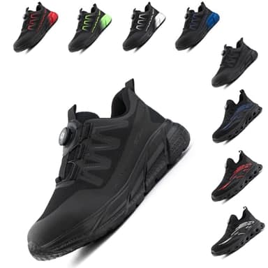 Loiston Scarpe Antinfortunistiche Uomo Donna Leggere Scarpe da Lavoro Scarpe Sicurezza Antiscivolo Son-2 Nero EU42
