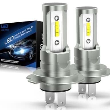 YPSNH Lampadine H7 LED CSP 20000LM 6500K Bianchi, LED Lampadina Fari Auto Compatibile con DC 12V per Efficienza Energetica, Ricambio 55W Lampadine Alogena(2 lampada)