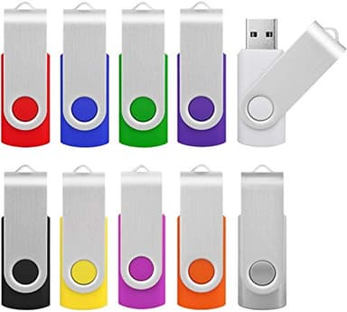 KOOTION 10 Pezzi Chiavetta USB 8GB, USB 2.0 Pen Drive 8 Giga Piccolo e Leggero Chiavi 8 GB Metallo Set Pennetta USB 5 Pack Para Ordenador/TV/Coche/Player, ect (Multicolore)