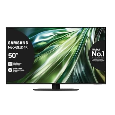 Samsung TV QE50QN90DATXZT Neo QLED 4K Mini LED, Smart TV 50" Processore NQ4 AI Gen2, Neo Slim, DVBT-2, Q-Symphony & Dolby Atmos, Integrato con Alexa, Titan Black 2024