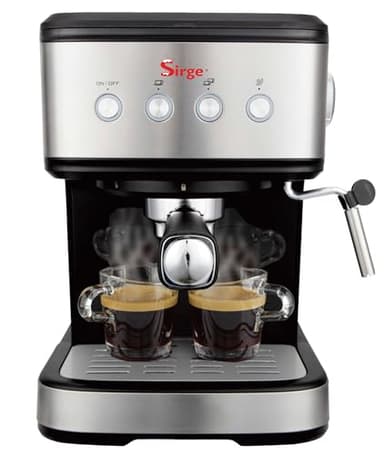 Sirge LUSSY Macchina per Caffè Espresso, Cappuccino e BEVANDE CALDE utilizza caffè in polvere e/o Cialde Potenza 1100 Watt. POMPA ITALIANA da 15bar con 3 filtri in dotazione