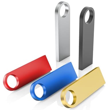 WOOOLKEN Chiavetta USB Mini da 8GB, 5 Pezzi, Impermeabile, 8 GB, USB, in Metallo, Confezione da 5 Pezzi Pen Drive