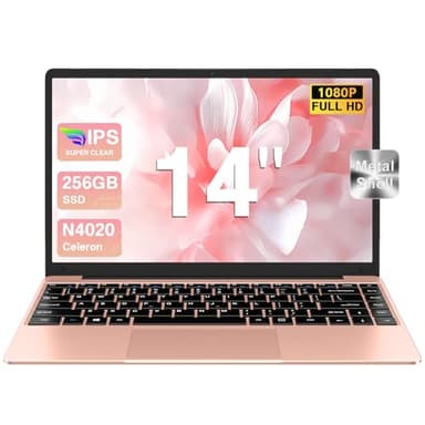 bvate 2025 PC Portatile Computer 14 Pollici Notebook Win 11 256GB Supporta l' espansione 1TB SSD 2.4G+5G 1080P con mouse senza fili & & Film in lingua siliconica per tastiera(Italiana)-Oro rosa-1