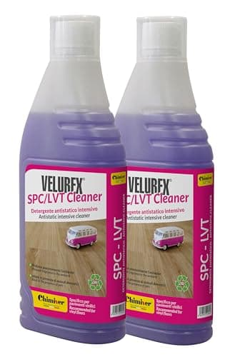 Chimiver Detergente Antistatico adatto alla pulizia di Pavimenti Vinilici - VELUREX SPC/LVT CLEANER KIT 2 PEZZI | Confezione da 2 flaconi da 1L cad.