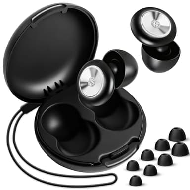 elzle Tappi Orecchie Dormire,Antirumore Quiet Silicone Auricolari,Riutilizzabili,45dB Riduzione del Rumore,per Dormire,per Meditazione/Viaggi/Lavoro/Studio/Concerti, con 8 Punte (XS/S/M/L) e Custodia