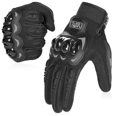 COFIT Guanti da Moto, Touchscreen sulle Dita, Guanti per corse in Motocicletta, per guidare Quad (ATV), per Arrampicata, Escursioni e Altri Sport All'aperto - Nero L