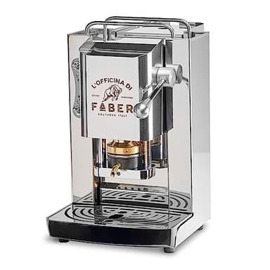 FABER COFFEE MACHINES | Modello Pro Deluxe | Macchina caffe a cialde ese 44mm | finiture Cromo | Pressacialda in ottone (Stainless Steel)