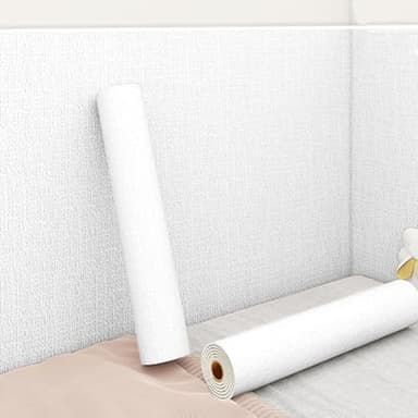 Rotolo di Carta da Parati Autoadesiva in Schiuma XPE da 5 mm Anti Umidità Antimuffa Termoisolante - Pannello Isolante Termico Carta Adesiva per Pareti Interni Rivestimento Murale(Bianca,50cmx5m)